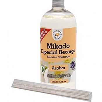 La Casa de los Aromas, Ambientador Mikado Reposición Azahar, 500ml con regalo de sticks de recambio