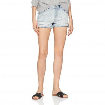 Only Onldivine Pearls Dnm Shorts Bj, Pantalones Cortos para Mujer, Azul Light Blue Denim, W29