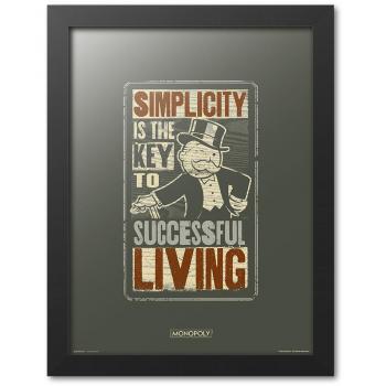 Print Enmarcado 30x40 cm Monopoly Sencillo Negro