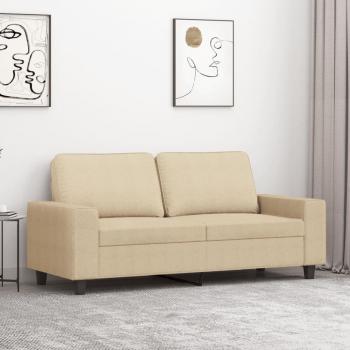 Sofá de 2 plazas en tela color crema de 140 cm Vidaxl