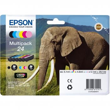Epson T2428 Elephant Multipack 6-colours 24 Claria Photo HD Ink C13T24284011