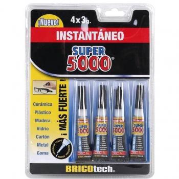 Adhesivo Instantáneo Super 5000, Pack de 4 unidades de 3g cada una