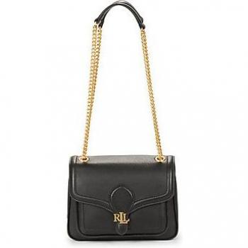 Lauren Ralph Lauren Bradley Small Shoulder Bag in Black Pebbled Leather