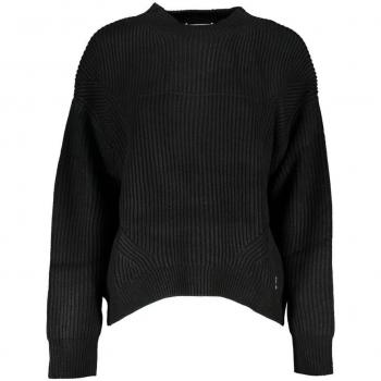 Patrizia Pepe Chic Turtleneck Sweater with Contrast Accents - M, Round-neck Knitwear, female, Black