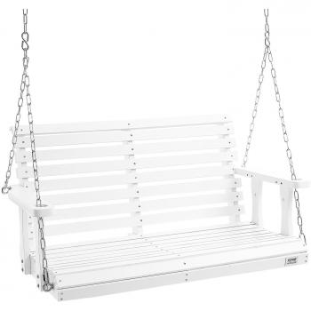 Columpio de Madera para Porche 124x71x60cm, Banco de Patio y Jardín con Capacidad de Carga Mejorada de 400 kg