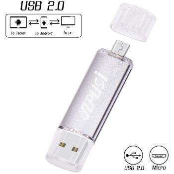 YZPUSI 32 GB Memoria USB, 2 en 1 USB 2.0 Doble Transforma Pendrive para PC y Android con OTG Micro USB, Memoria USB Compatible con Smartphones y Tableta Memory Externa