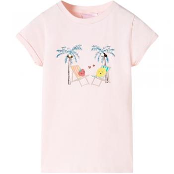 Camiseta infantil rosa suave 140