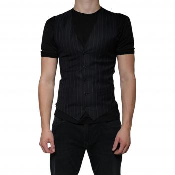 Gray Wool Formal Waistcoat Vest for Men - Size M