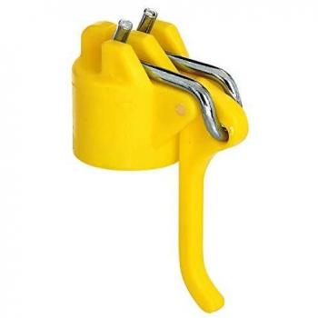 Cabezal de Tensado para Cuerda de Tendedero de Plástico Amarillo, Compatible con Postes de Ø 42 mm y 44 mm
