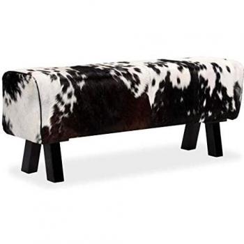 vidaXL Banco Cuero Cabra Auténtico 120x30x45 Taburete Asiento Silla Banqueta