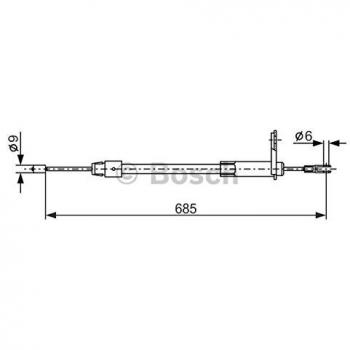Cable de freno de mano BOSCH para Mercedes A-Klasse y Vaneo - Referencia 1 987 477 810
