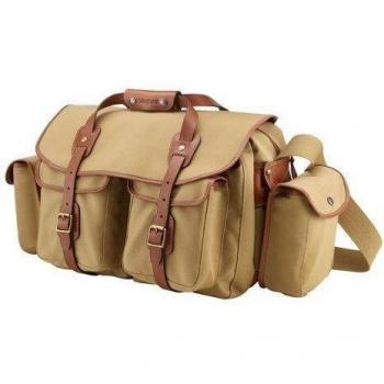 Billingham 550 - Bolsa de Lona para cámara con Bordes de Piel, Color Caqui