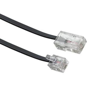 Cable telefónico Schwaiger 6m RJ-11 a RJ-45, Negro, Conectores Macho/Macho