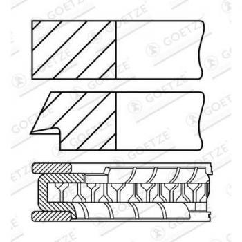 Juego de Aros de Pistón GOETZE ENGINE 08-307300-10 para OPEL y VAUXHALL, diámetro de cilindro 95mm