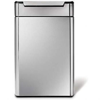simplehuman Cubo Reciclaje con Touch-Bar, Metal, Fingerabdrucksicherer Edelstahl, 48 litros