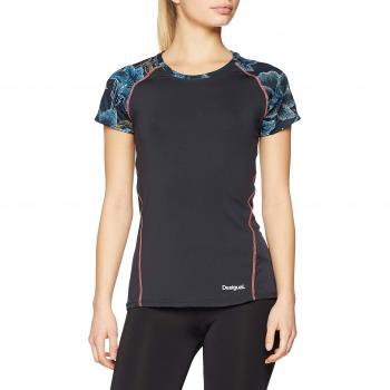 Desigual TS_Training Geopatch 5189 Camisetas, Mujer, Turquesa