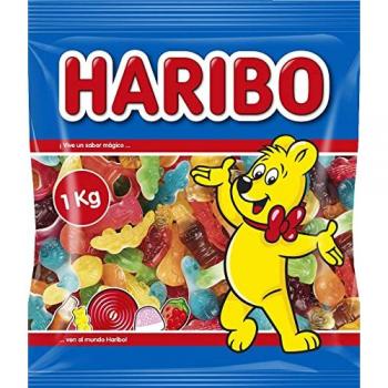Aventura Mix 1 kg Haribo - Gominolas de frutas y sabores variados, mezcla de ositos, serpientes y otros dulces, en bolsa de 1 kilogramo