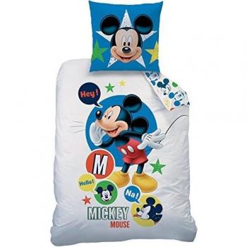 CTI - Funda nórdica línea Mickey Expressions - Medidas 140 x 200 cm - Funda de Almohada de 63 x 63 cm - Material algodón - Color Blanco