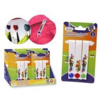 Bismark - Cintas Personalizables para Colgar Ropa con Dibujos Animados PACK DE 2 PAQUETES