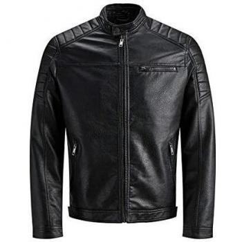 Jack & Jones Rocky Black Biker Jacket for Men