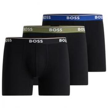 BOSS Power Logo 3-Pack Men's Boxers - Dark Blue/Black/Green - Size 2XL