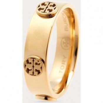Tory Burch Miller Logo-Embossed Yellow Women's Ring, Size 44 MM