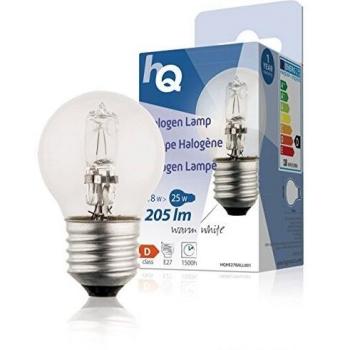 HQ HQHE27BALL001 Lampadina Alogena a Sfera E27, 18 W, 205 Lumen, 2800 K, W