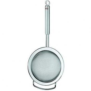 Rösle 24 cm Fine Mesh Kitchen Sieve with Round Handle, Stainless Steel, Dishwasher Safe