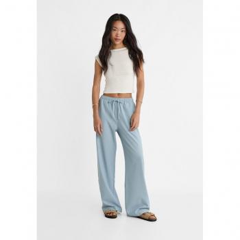 Sky Blue Long Flowing Elegant Trousers L