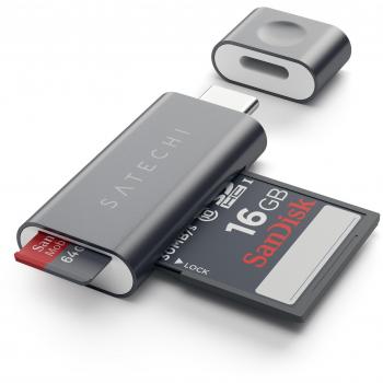 Satechi Lector de Tarjetas Micro/SD Tipo C de Aluminio