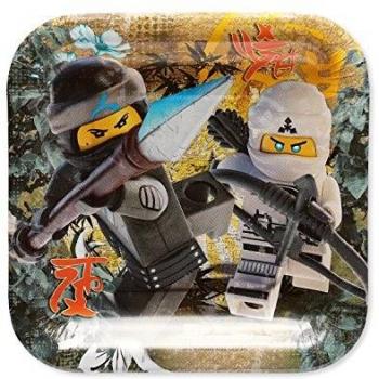 Amscan – 541716 Lego Ninjago 18 cm plato cuadrado