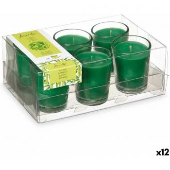 Set de Velas Perfumadas en Vaso de Bambú (12 Unidades) - Dimensiones: 16 x 6,5 x 11 cm