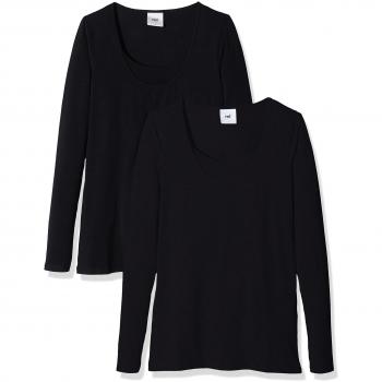 MAMALICIOUS MLLEA ORGANIC NELL L/S TOP NF 2PACK, Camiseta de manchas largas premamá Mujer, Negro