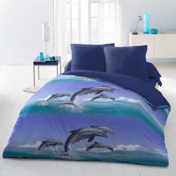 Home PASSION 54369 Pack de 3 ropa de edredón Dolphin microfibra, 220 x 240 cm), multicolor