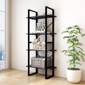 Estantería de pino macizo negro 60x30x140 cm