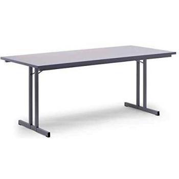 Mesa Plegable Extra Fuerte 180 x 80 cm, Altura 72 cm, Estructura y Tablero Gris Claro