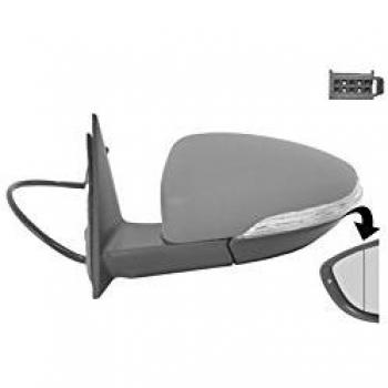 Espejo retrovisor VAN WEZEL 5806807 con ajuste eléctrico, cristal convexo, carcasa negra y diseño aerodinámico