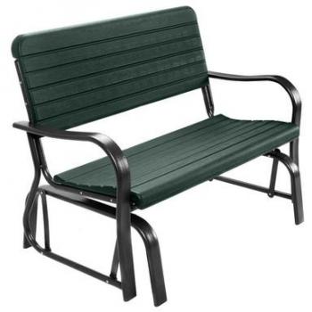 Outdoor Patio Steel Swing Bench Loveseat