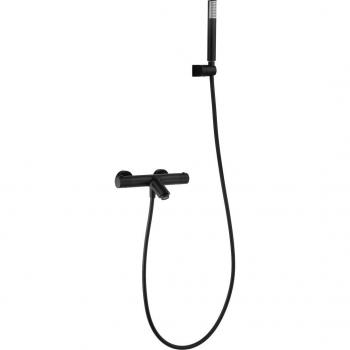 Kit de baño/ducha monomando termostático negro mate Monza Imex BTM039-4NG