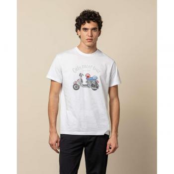 Camiseta de Manga Corta Scotta Moto para hombre en color blanco