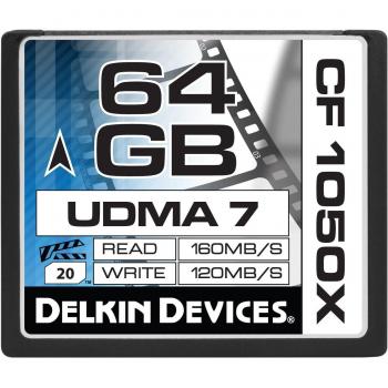 Delkin 64GB CF 1050X UDMA 7 64GB CompactFlash memoria flash - Tarjeta de memoria