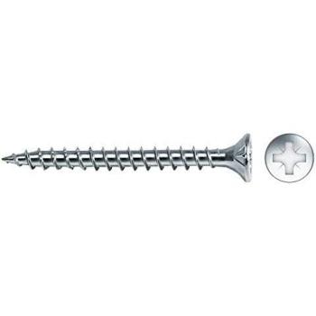 Tornillo de madera avellanado Pozidriv 4,5x35mm zincado con lubricante - Caja de 500 unidades