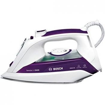 Bosch Hogar Sensixx'x DA50 Plancha de Vapor, 2800 W, 0.35 litros, 350, Plástico, Blanco y Violeta Oscuro