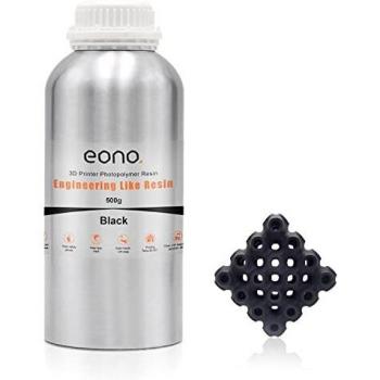 Amazon Brand - Eono ABS Like Impresora 3D Resina Mejora Engineering Like Resin, Resina de Curado UV LCD Resina de Fotopolímero Rápido de 405nm Para Impresora LCD 3D 500G, Negro