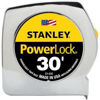 Stanley 33-430 Cinta métrica pies por 1 Pulgada, metálico, 30-Foot