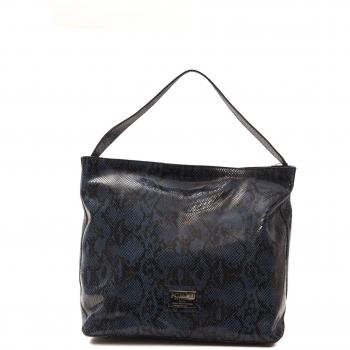 Pompei Donatella Blue Leather Shoulder Bag