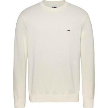 Tommy Jeans Slim Fit Essential C-Neck Sweater for Men - Offwhite, Size M