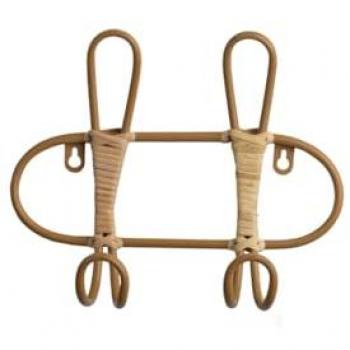 Perchero de Pared Romimex Natural Mimbre 27 x 21 x 8 cm