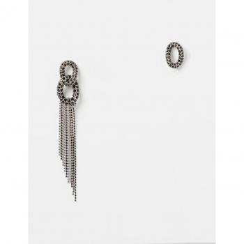 Isabel Marant Women's Black Brass Rhinestone Earrings OS