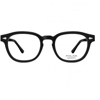 Polar 478 With Clip-On 77 Gafas Recetadas para Hombre Negras con Armazones Negros y Lentes de 51